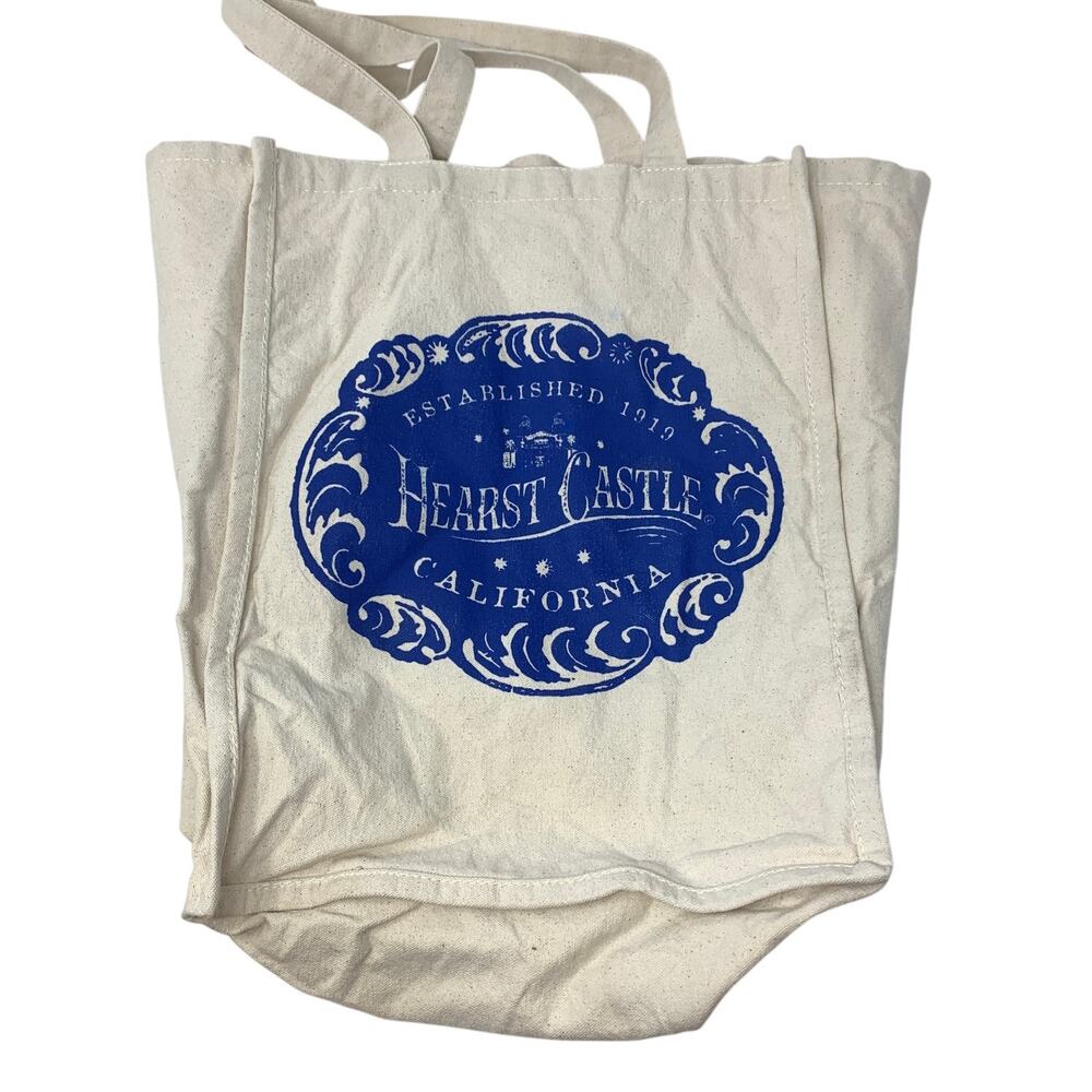 Hearst Castle California Canvas Tote Bag Blue Graphic Souvenir Shopper
